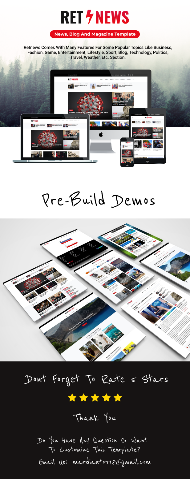 Retnews - Responsive News, Blog & Magazine template